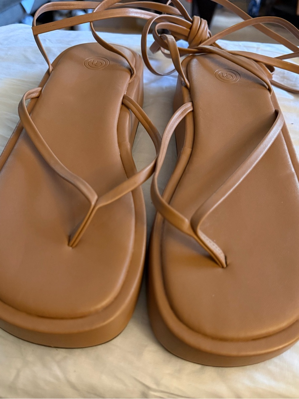 Urban Outfitters Women’s Tan Lace-Up Wedge Sandals
